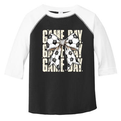 Coquette Bow Soccer Funny Game Day Soccer Toddler Fine Jersey T-Shirt