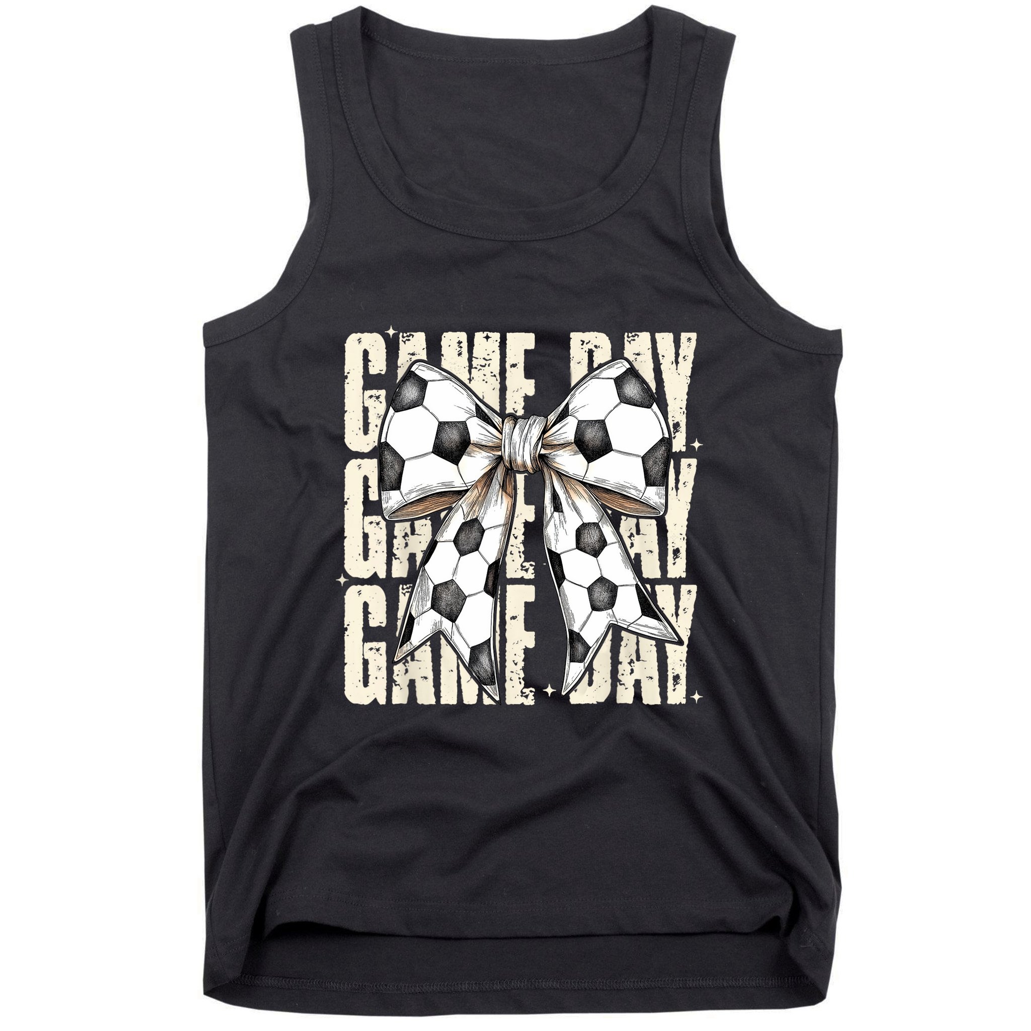 Coquette Bow Soccer Funny Game Day Soccer Tank Top
