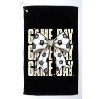 Coquette Bow Soccer Funny Game Day Soccer Golf Towel