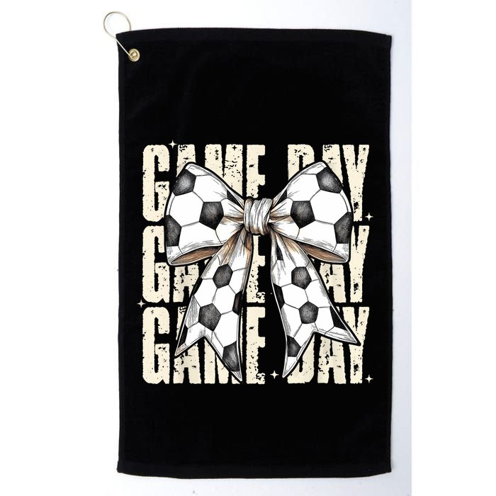 Coquette Bow Soccer Funny Game Day Soccer Golf Towel