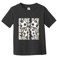 Coquette Bow Soccer Funny Game Day Soccer Toddler T-Shirt