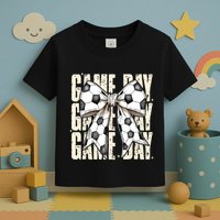 Coquette Bow Soccer Funny Game Day Soccer Toddler T-Shirt