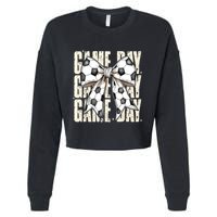 Coquette Bow Soccer Funny Game Day Soccer Cropped Pullover Crew