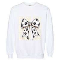 Coquette Bow Soccer Funny Game Day Soccer Garment-Dyed Sweatshirt