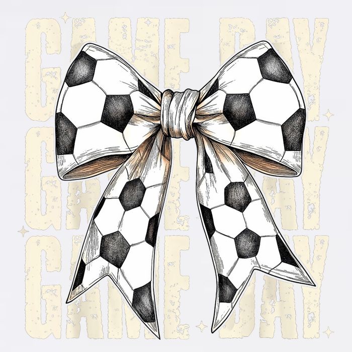 Coquette Bow Soccer Funny Game Day Soccer Garment-Dyed Sweatshirt