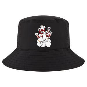 Cartoon Bowling Scared Bowling Pins Funny Sport Bowler Cool Comfort Performance Bucket Hat