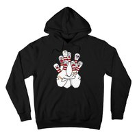 Cartoon Bowling Scared Bowling Pins Funny Sport Bowler Hoodie