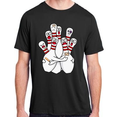 Cartoon Bowling Scared Bowling Pins Funny Sport Bowler Adult ChromaSoft Performance T-Shirt