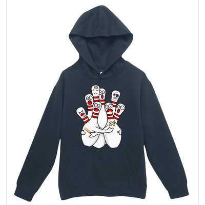 Cartoon Bowling Scared Bowling Pins Funny Sport Bowler Urban Pullover Hoodie