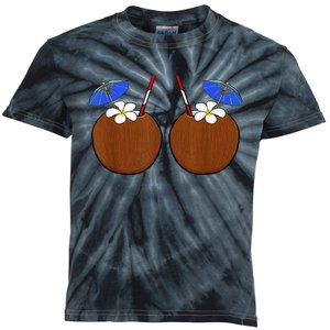 Coconut Bra Summer Season Swimming Beach Lover Kids Tie-Dye T-Shirt