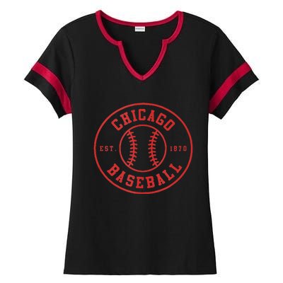 Chicago Baseball Seventh Inning Stretch Gameday Fan Gear Ladies Halftime Notch Neck Tee