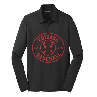 Chicago Baseball Seventh Inning Stretch Gameday Fan Gear Silk Touch Performance Long Sleeve Polo