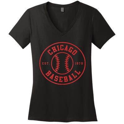 Chicago Baseball Seventh Inning Stretch Gameday Fan Gear Women's V-Neck T-Shirt