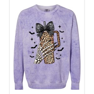 Coquette Bow Skeleton Bougie Colorblast Crewneck Sweatshirt