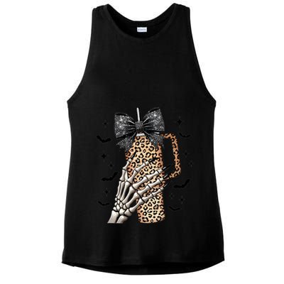 Coquette Bow Skeleton Bougie Ladies PosiCharge Tri-Blend Wicking Tank