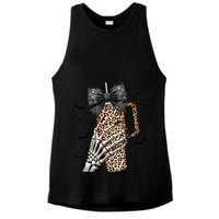 Coquette Bow Skeleton Bougie Ladies PosiCharge Tri-Blend Wicking Tank
