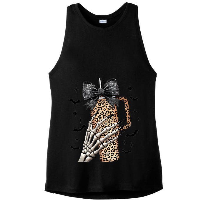 Coquette Bow Skeleton Bougie Ladies PosiCharge Tri-Blend Wicking Tank