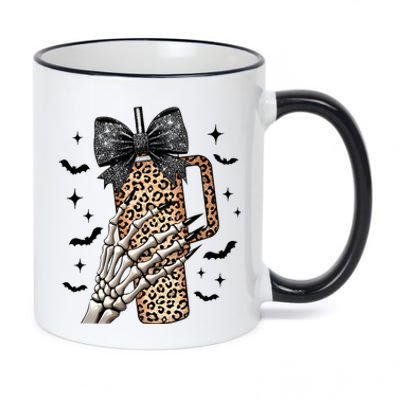 Coquette Bow Skeleton Bougie 11oz Black Color Changing Mug