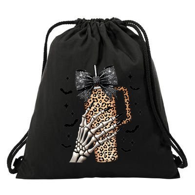 Coquette Bow Skeleton Bougie Drawstring Bag