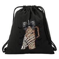 Coquette Bow Skeleton Bougie Drawstring Bag