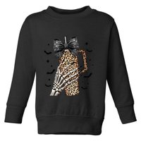Coquette Bow Skeleton Bougie Toddler Sweatshirt