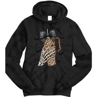 Coquette Bow Skeleton Bougie Tie Dye Hoodie