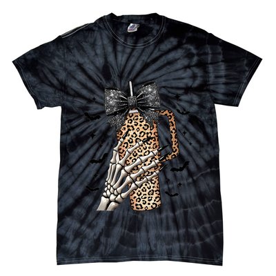 Coquette Bow Skeleton Bougie Tie-Dye T-Shirt