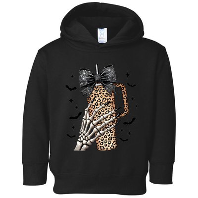 Coquette Bow Skeleton Bougie Toddler Hoodie