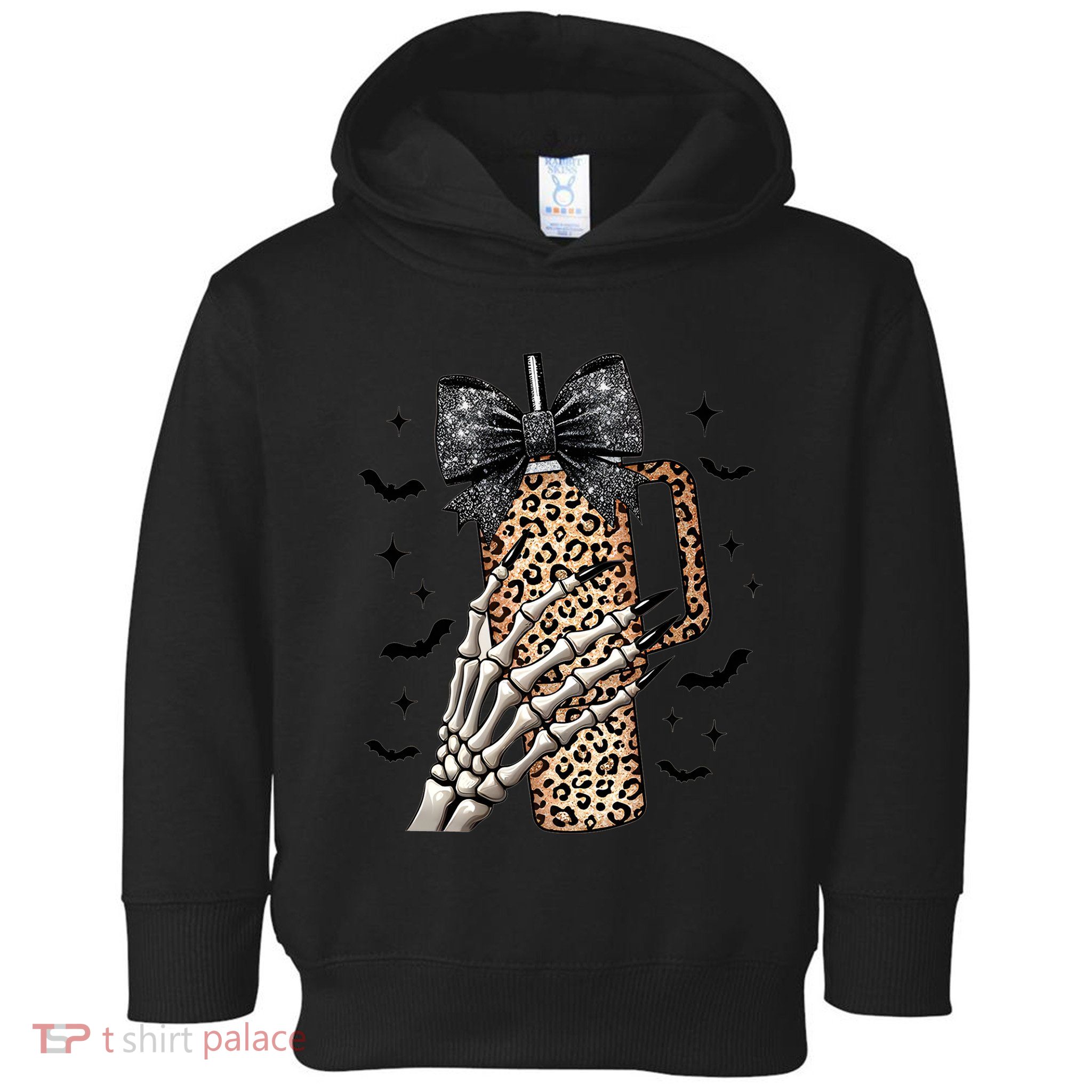 Coquette Bow Skeleton Bougie Toddler Hoodie
