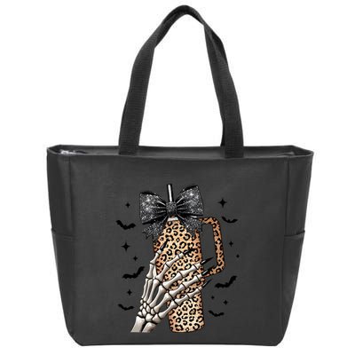 Coquette Bow Skeleton Bougie Zip Tote Bag