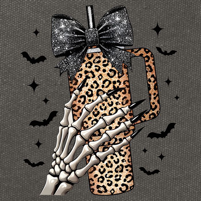 Coquette Bow Skeleton Bougie Cotton Canvas Backpack