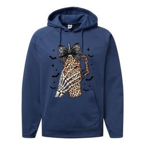 Coquette Bow Skeleton Bougie Performance Fleece Hoodie