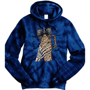 Coquette Bow Skeleton Bougie Tie Dye Hoodie