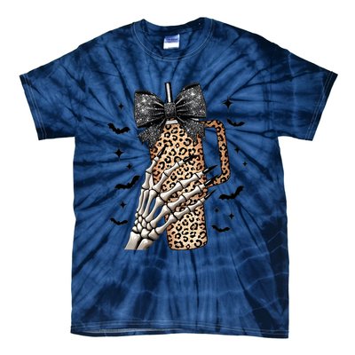 Coquette Bow Skeleton Bougie Tie-Dye T-Shirt