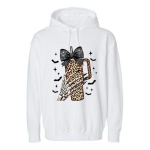 Coquette Bow Skeleton Bougie Garment-Dyed Fleece Hoodie