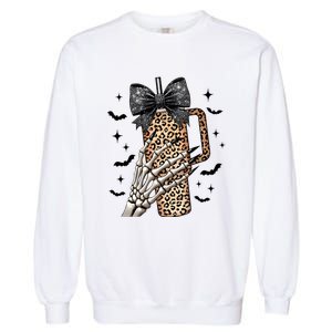 Coquette Bow Skeleton Bougie Garment-Dyed Sweatshirt