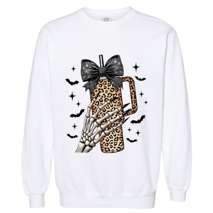 Coquette Bow Skeleton Bougie Garment-Dyed Sweatshirt