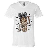 Coquette Bow Skeleton Bougie V-Neck T-Shirt