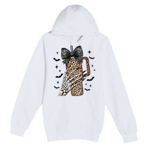 Coquette Bow Skeleton Bougie Premium Pullover Hoodie