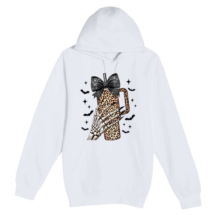 Coquette Bow Skeleton Bougie Premium Pullover Hoodie