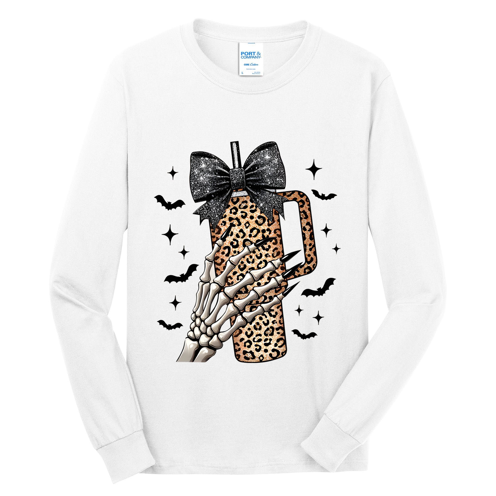 Coquette Bow Skeleton Bougie Tall Long Sleeve T-Shirt