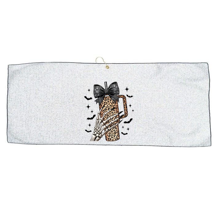 Coquette Bow Skeleton Bougie Large Microfiber Waffle Golf Towel
