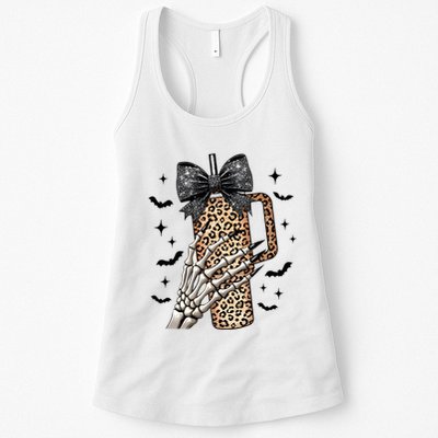 Coquette Bow Skeleton Bougie Womens Tank Top