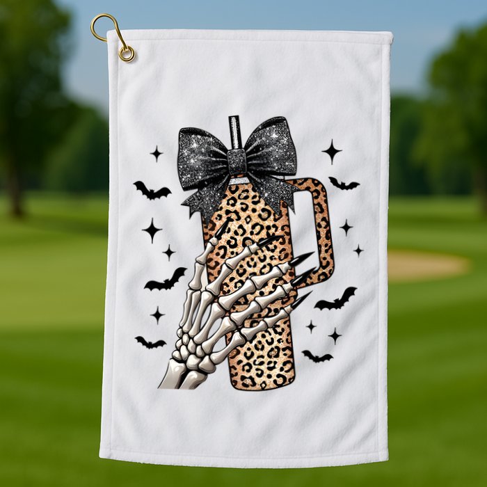 Coquette Bow Skeleton Bougie Golf Towel