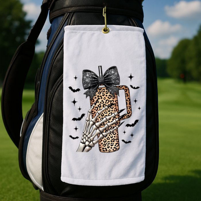 Coquette Bow Skeleton Bougie Golf Towel