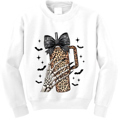 Coquette Bow Skeleton Bougie Kids Sweatshirt