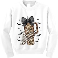 Coquette Bow Skeleton Bougie Kids Sweatshirt