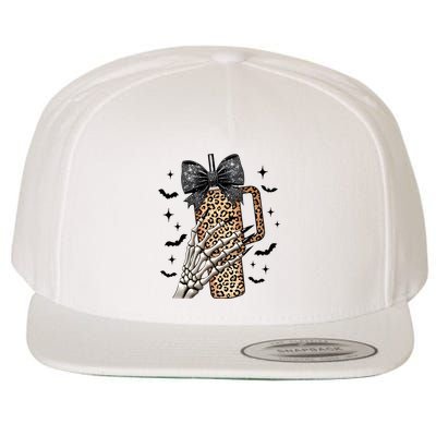 Coquette Bow Skeleton Bougie Wool Snapback Cap