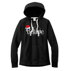 Christmas Believe Santa Claus Believe Christmas Women's Fleece Hoodie