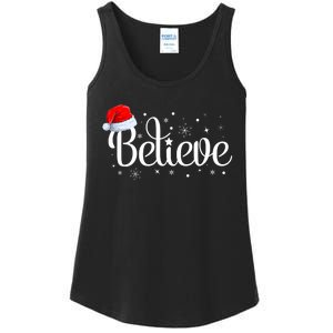 Christmas Believe Santa Claus Believe Christmas Ladies Essential Tank